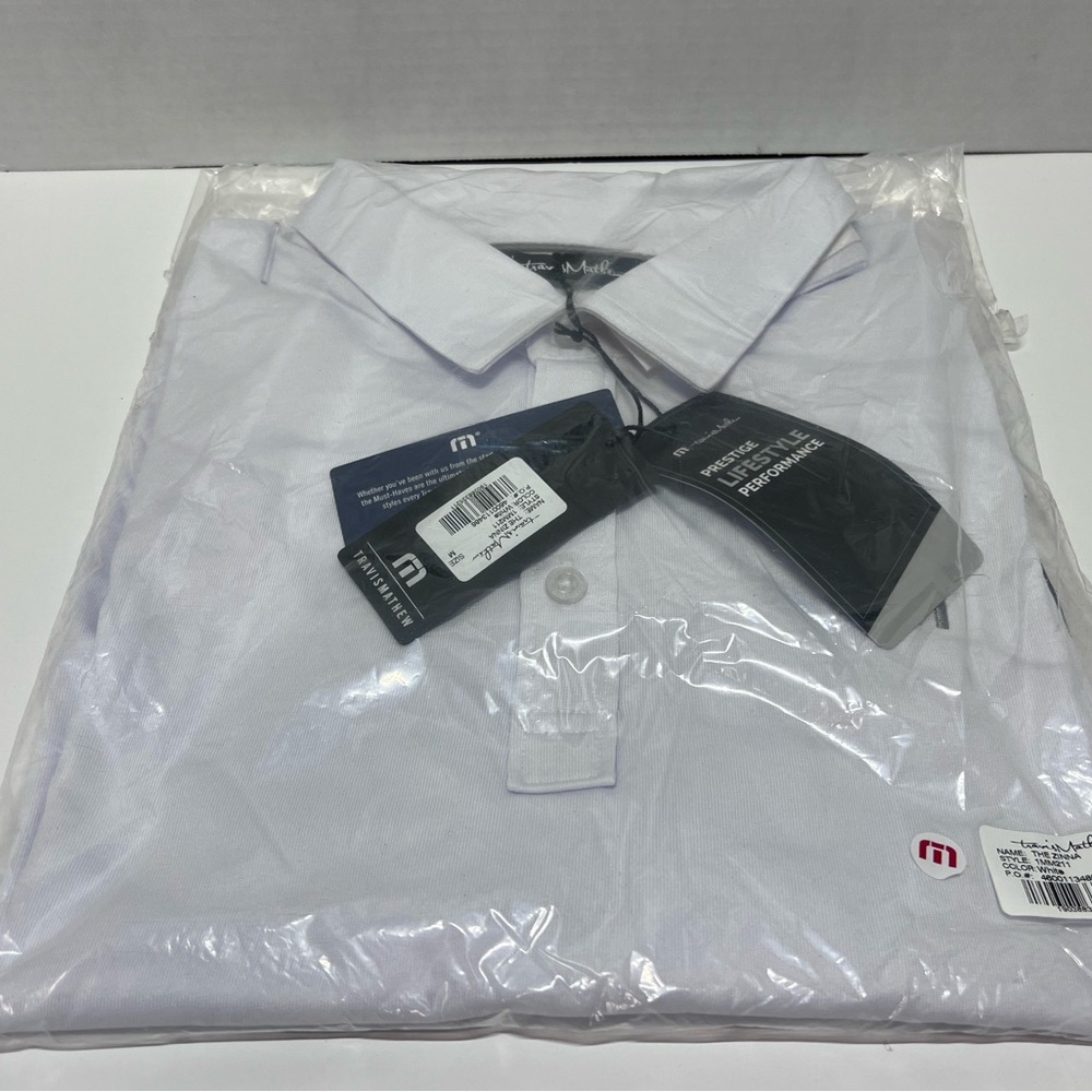Travis Mathew Polo Shirt Mens Medium White Coors Light Embroidered THE ZINNA